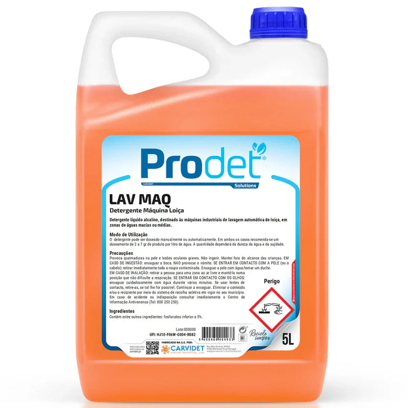Garrafão de Detergente para Máquina de Lavar Loiça 5 Litros da marca PRODET LAV MAQ