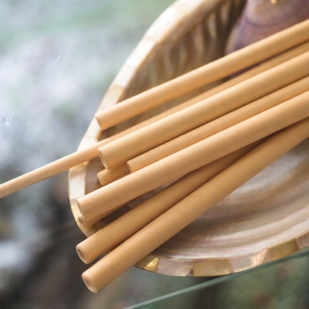 Palhinhas Bambu Natural Individuais 20cm Descartáveis Ecológicas Biodegradáveis Take Away Bar Clube Restaurante