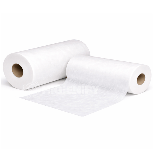 Rolo de Papel Marquesa TNT Extra Soft 60cm x 200M, dois rolos de papel branco, macio e flexível para uso em clinicas e hospitais