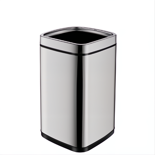 Papeleira Lixo Balde Inox Escovado Aberto 12 Litros Profissional Quarto Hotel Escritório Alta Qualidade Empresas