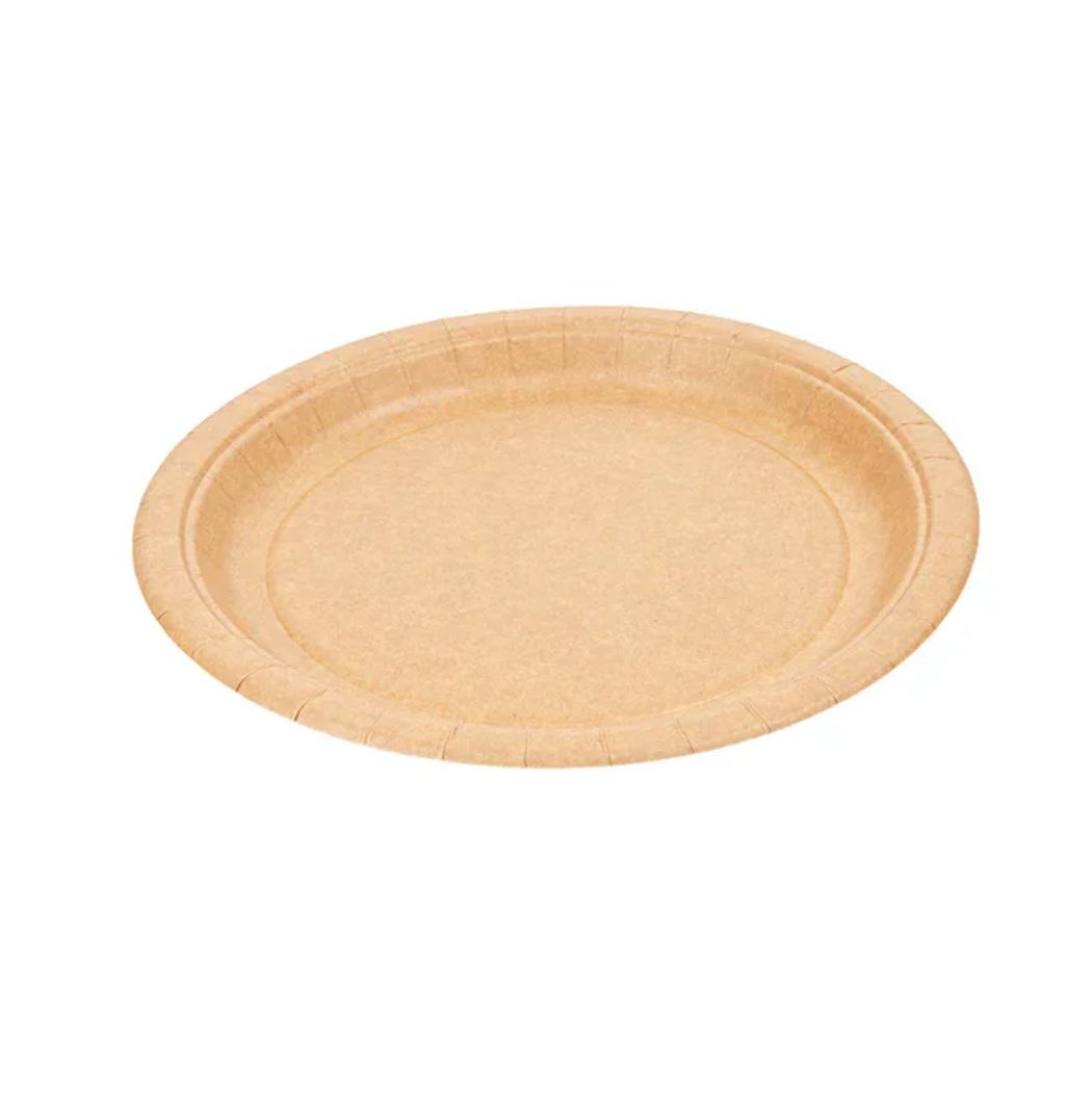 Prato Cartão Kraft 18cm Descartável Sobremesa Catering Eventos Cantina Instituição Escolas R