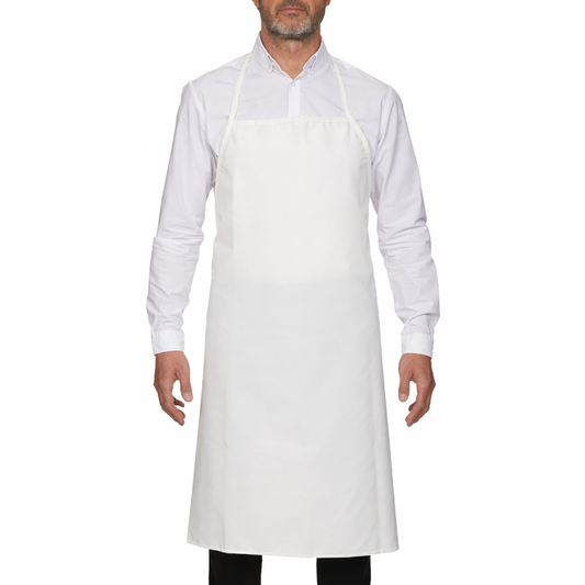 Avental PVC Reutilizável branco com medidas 75x90cm, ideal para proteção contra sujidade e salpicos em cozinhas profissionais