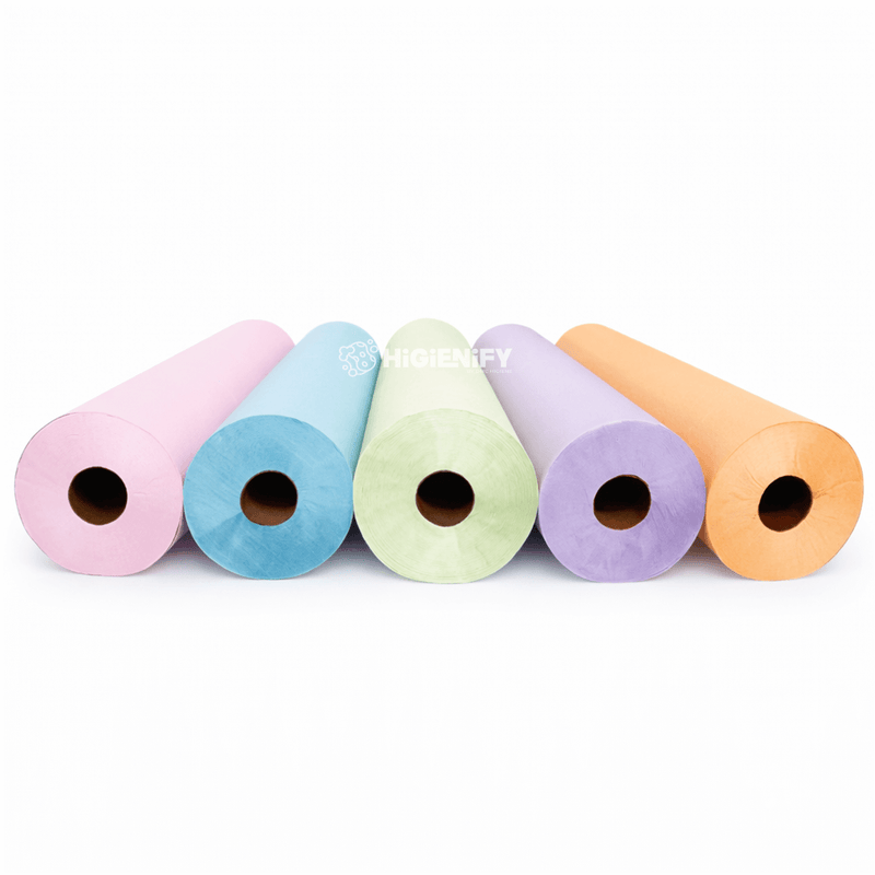 Rolo de Papel Marquesa Crepado em Cores, diferentes cores, 0,60x80M, Pack 2 Rolos para uso profissional