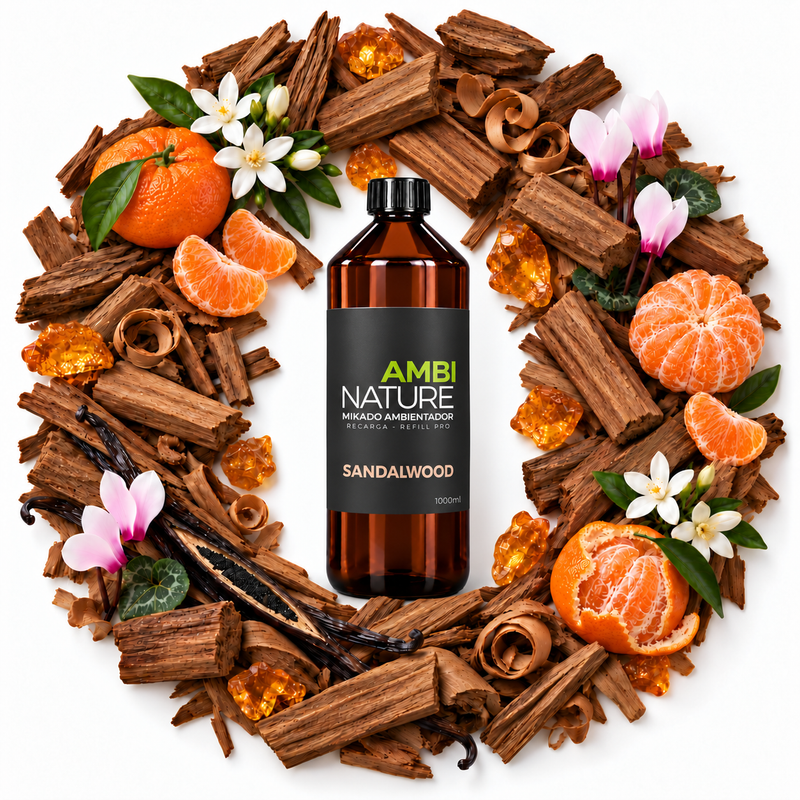 Ambientador Mikado Premium Recarga 1000ml Ambinature com aromas naturais e essências concentradas