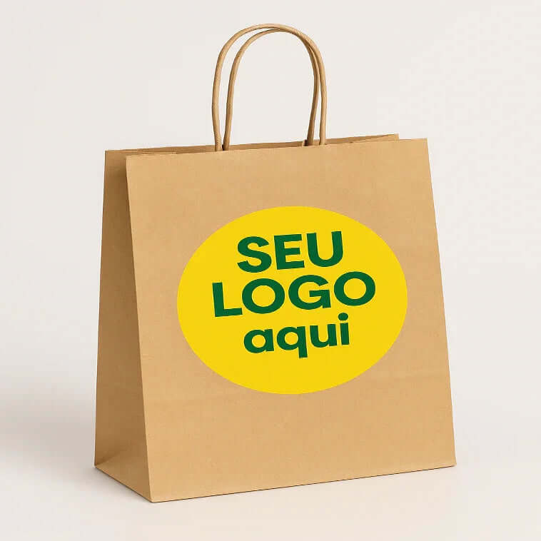 Saco Kraft Asa Torcida Personalizado Take Away Restaurante Loja Comércio Empresas