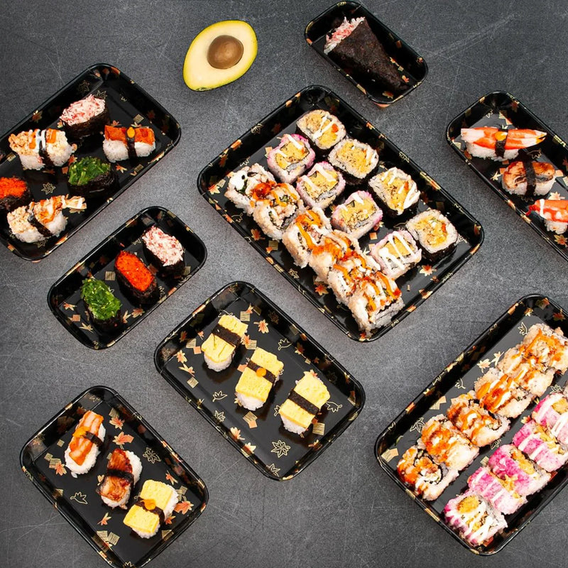 Bandeja Sushi Retangular Cartão Decorada Take Away 16x9cm Embalagem Take Away Descartável Restaurante Japonês Asiático Garcia de Pou 268.83