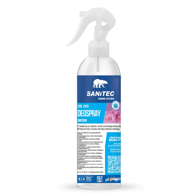 Garrafa de Ambientador e Desodorizante Profissional para Têxteis da marca SANITEC DEO SPRAY