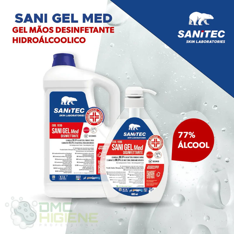 imagem tecnica comercial do Gel de Mãos Desinfetante HidroAlcoólico 5L da marca SKIN LAB GEL MED