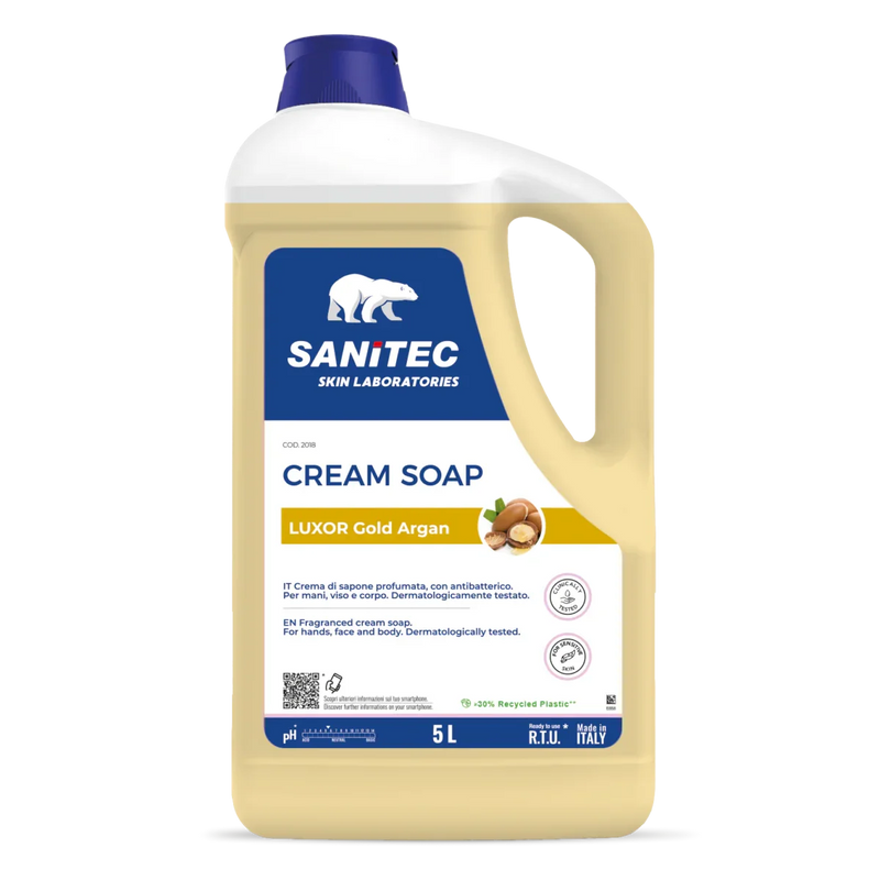 Garrafão de Sabonete das Mãos e Corpo Extra Cremoso 5L da marca SKIN LAB LUXOR CREAM com aroma de argão e amendoas