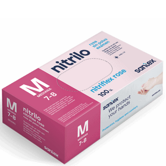Delfi Pro Luva Nitrilo Rosa 3.5 SEM PÓ DESCARTÁVEL Pack 100 luvvas unidades Profissional Empresas EPI