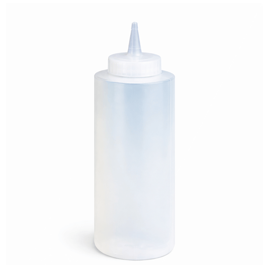 Garrafa Doseadora Flexível com Aplicador 360ml para serviços de precisão na cozinha e limpeza.