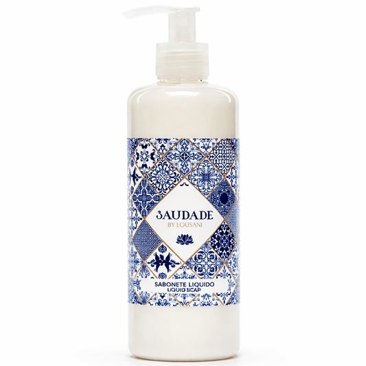 Sabonete Liquido Mãos SAUDADE 300ml em garrafa com doseador da LOUSANI, para uso em hotéis e alojamentos locais