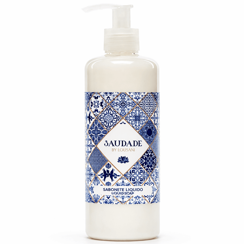 Sabonete Liquido Mãos SAUDADE 300ml em garrafa com doseador da LOUSANI, para uso em hotéis e alojamentos locais