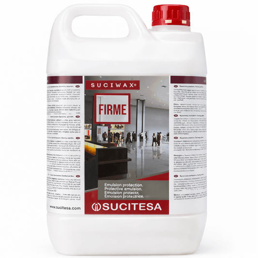Cera Autobrilhante para Pavimentos Universal Suciwax Firme 5L em garrafão para proteção de pavimentos.