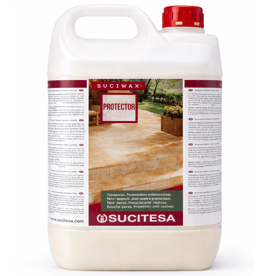Selante para Pavimentos Porosos 5L Suciwax Protector, impermeabilizante ideal para proteção de superfícies porosas.