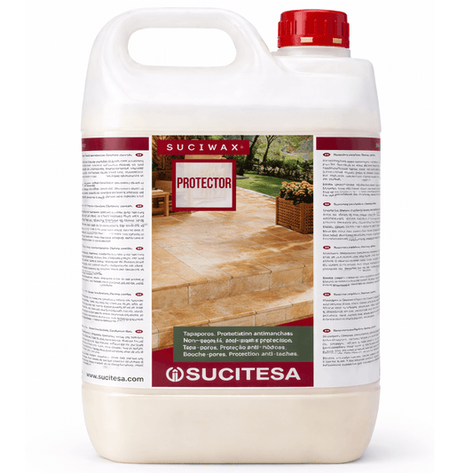 Selante para Pavimentos Porosos 5L Suciwax Protector, impermeabilizante ideal para proteção de superfícies porosas.