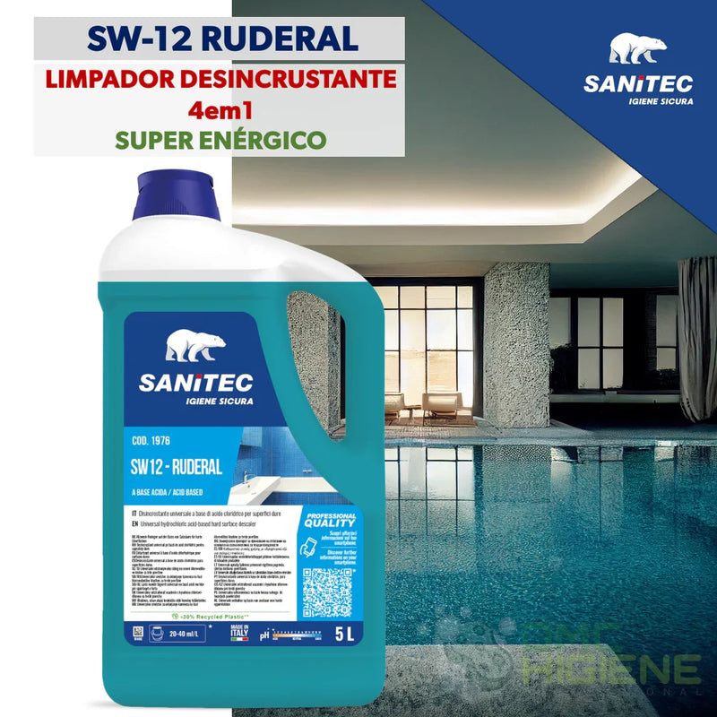imagem técnica promocional do Garrafão de Detergente Desincrustante Extra Forte Profissional 5 Litros da marca SANITEC RUDERAL SW-12