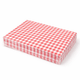 Toalhas de Mesa Individuais Xadrez Vichy 30x40cm empilhadas com padrão de xadrez vermelho e branco.