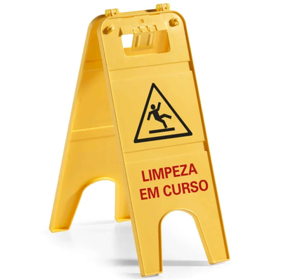 Painel Sinalizador de Piso Molhado TTS de aviso para limpeza em curso