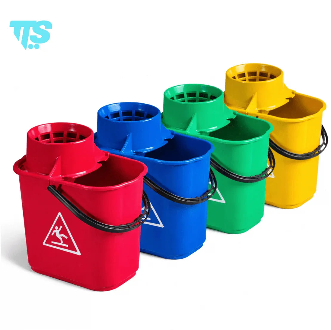 Balde Oval Profissional Extra Forte TTS Cores HACCP Azul Vermelho Amarelo Verde Empresas Limpeza
