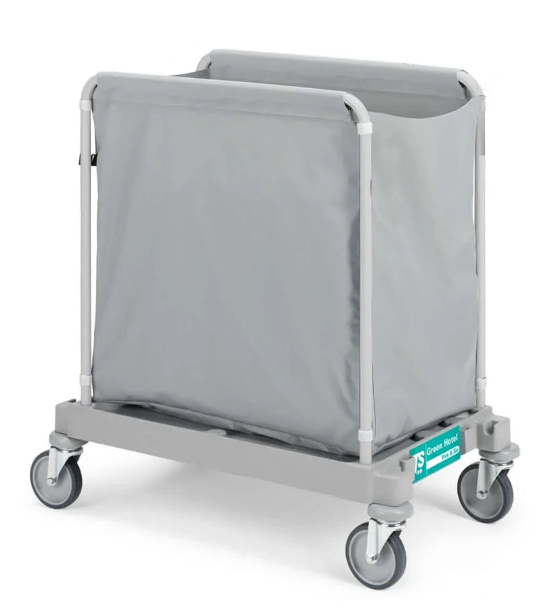 Carrinho Lavandaria Housekeeping TTS, carro de serviço hoteleiro para transporte de roupa suja, capacidade de 200L.