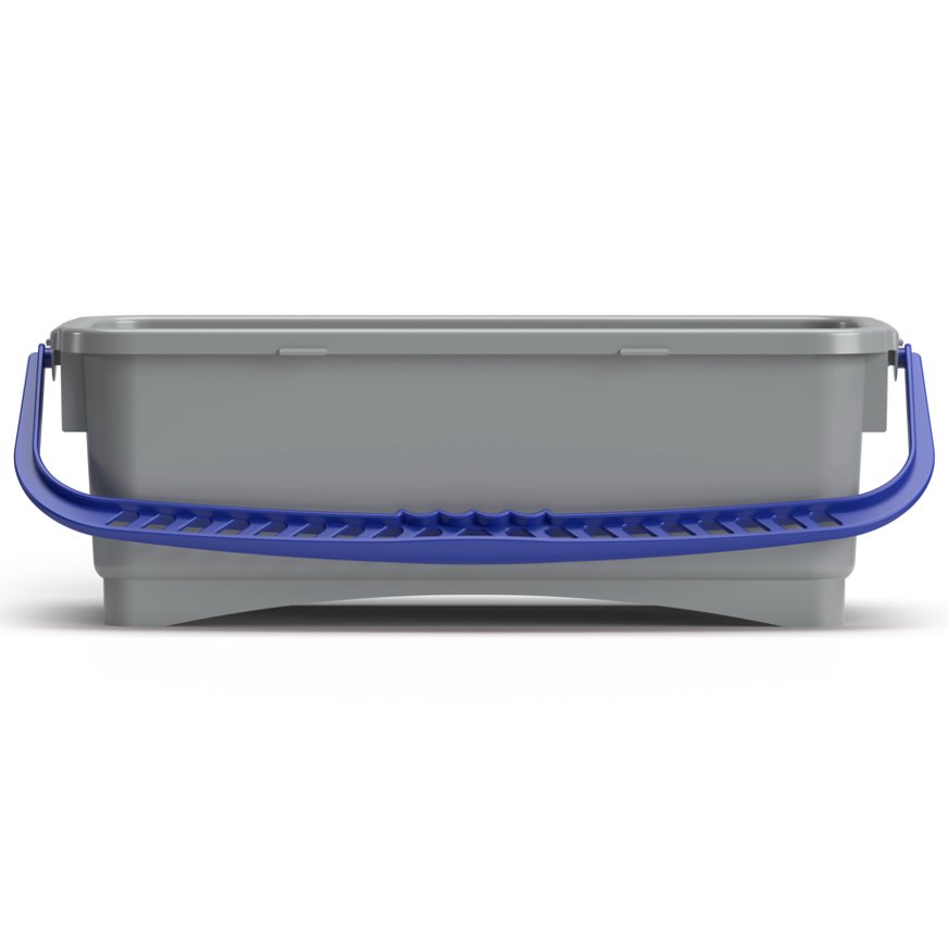 Balde Multiusos Retangular TTS 10L com pega azul e design prático para limpeza de superfícies.