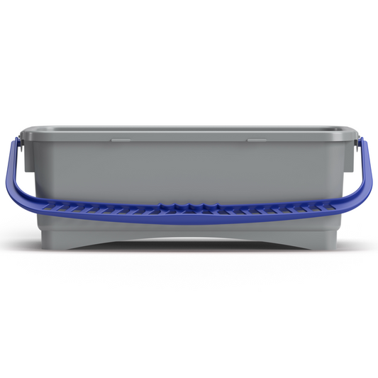 Balde Multiusos Retangular TTS 10L com pega azul e design prático para limpeza de superfícies.