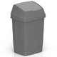 TTS LINDY Papeleira Caixote Lixo Tampa Basculante Vai-Vém Cinzenta 50 Litros Cinza Empresas Escolas
