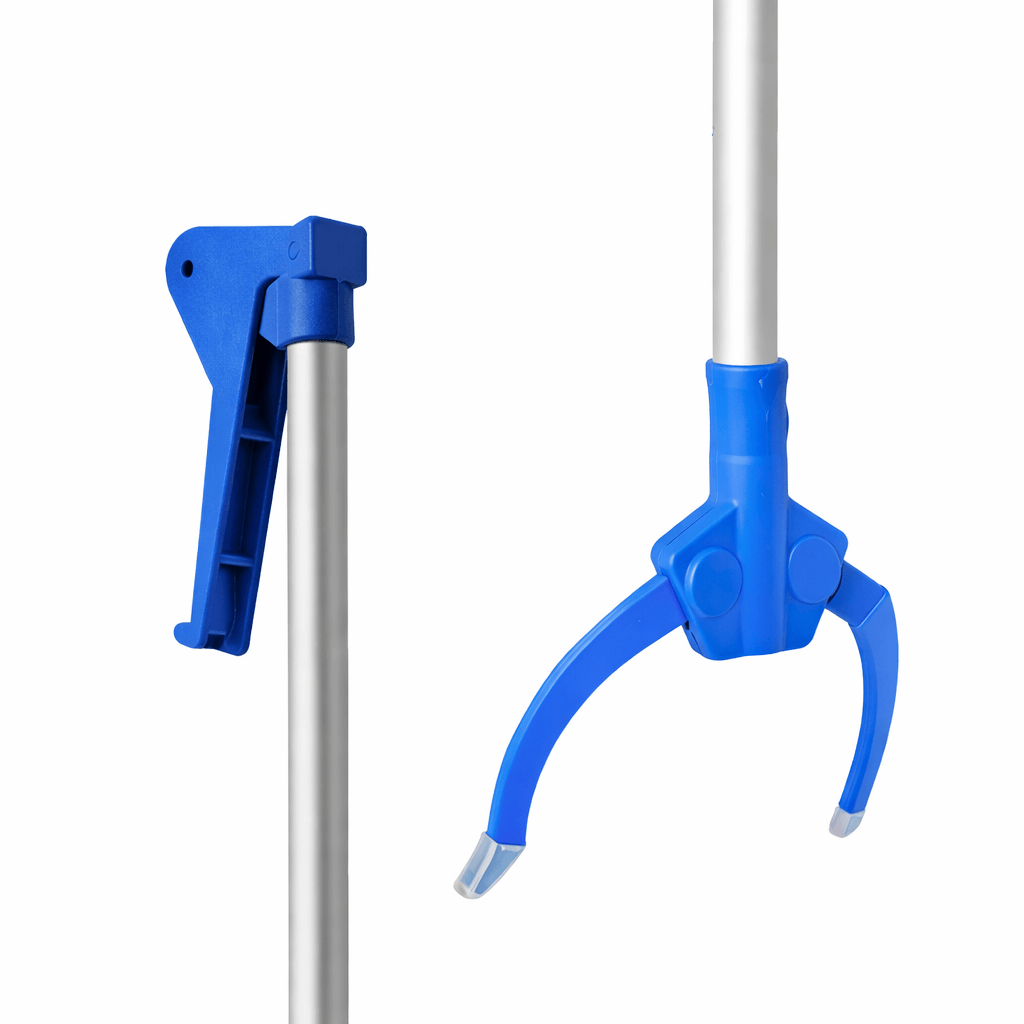 Recolhedor de Lixo Profissional com Dupla Pinça TTS LITTER PICKER visto em detalhe aproximado