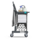 Carrinho Serviço Housekeeping TTS Magic Hotel 810B com toalhas, produtos de limpeza e acessórios organizados.