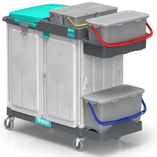 Carrinho Limpeza Hospitalar TTS MAGIC SYSTEM 720E Clinica Centro Saúde Hospital Profissional VILEDA