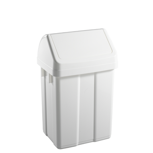 Papeleira Branca com Tampa Basculante Mini Casa de Banho Empresas Profissional TTS VILEDA