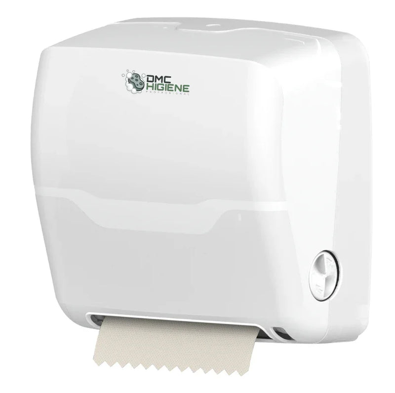 Dispensador de Papel Toalhas de Mão Rolo AutoCorte Amoos 160M para uso prático e higiénico em empresas