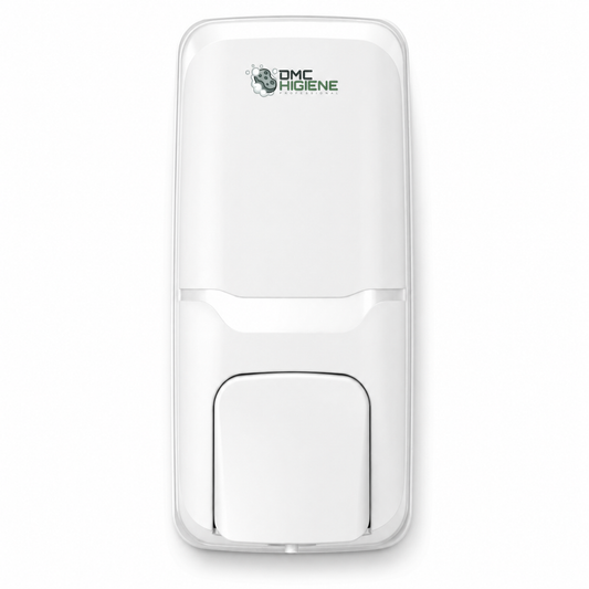 Dispensador de Sabonete Liquido Branco da DMC Higiene com design minimalista