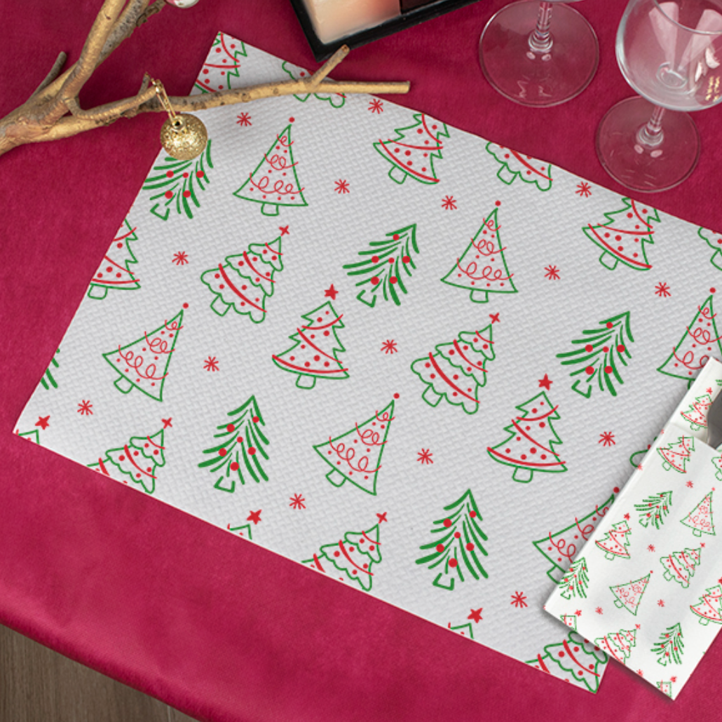 Toalhas Mesa Individuais 30x40cm Decoração Natal Restaurante Eventos Catering Festas Hotelaria Empresas