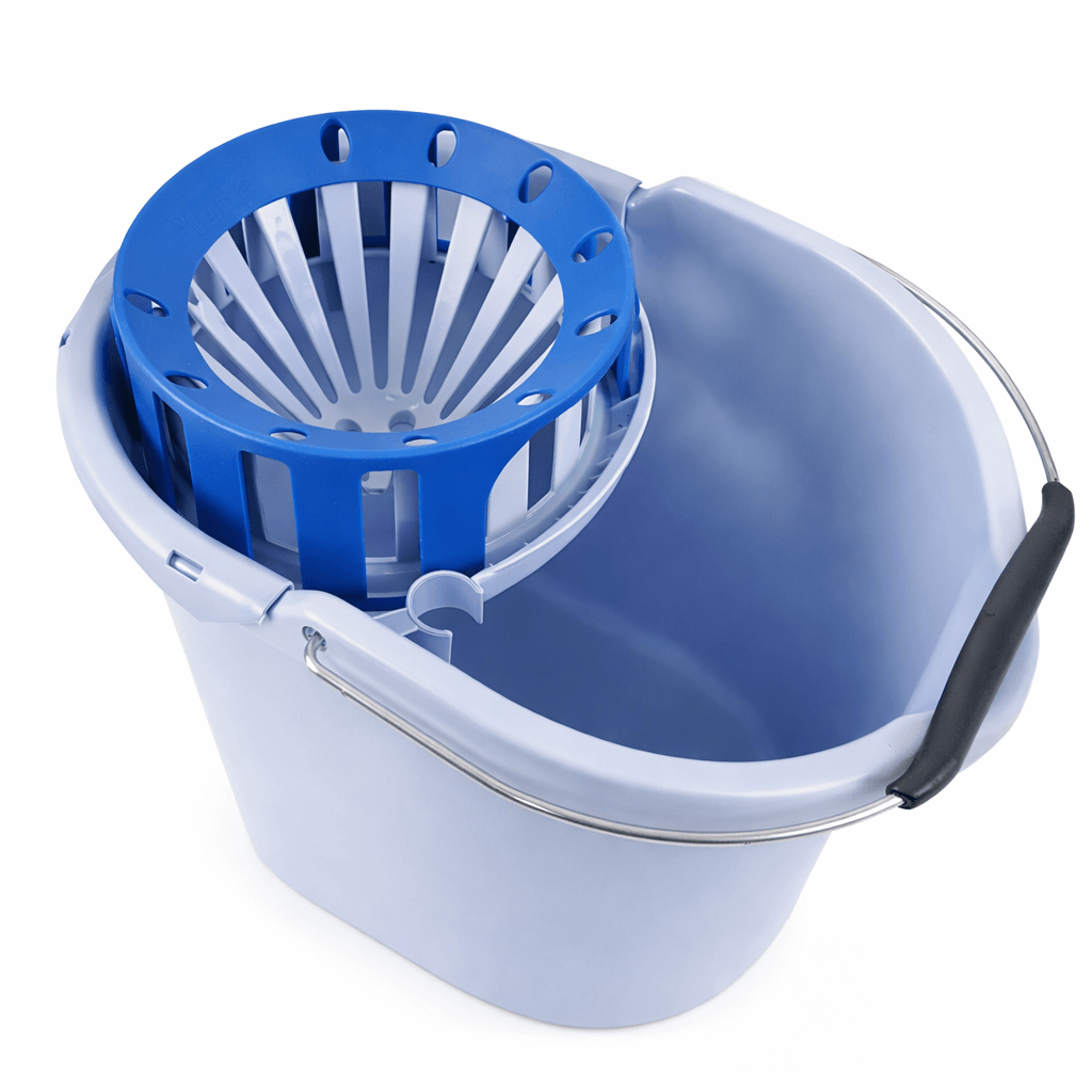Balde Oval com Espremedor VILEDA PROFISSIONAL 10L em cor azul, ideal para limpeza eficiente.