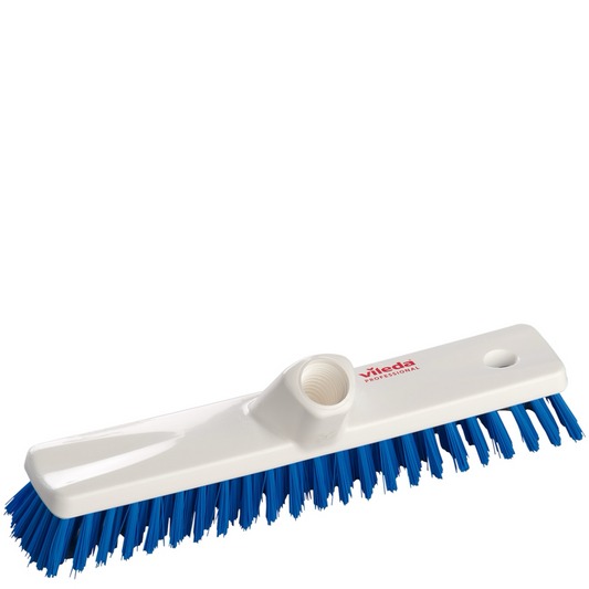 Escova de Chão Super Rija Vileda com cerdas azuis e design profissional para limpeza eficaz.