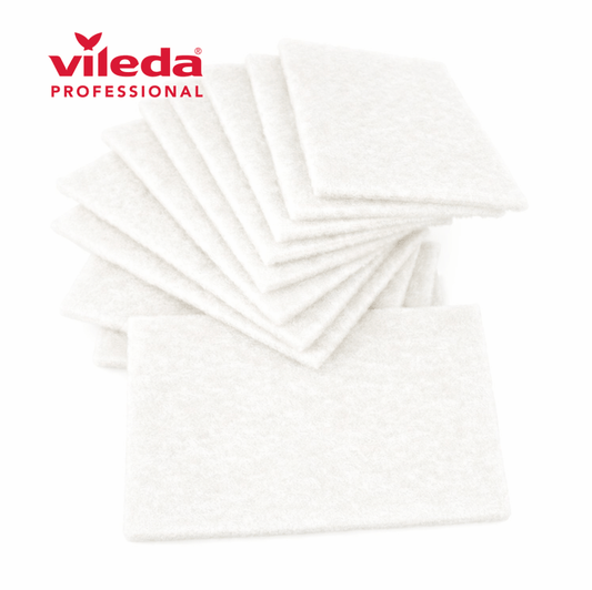 Esfregão Branco Vileda Profissional | Pack de 10 unidades de esfregões premium e abrasivos.