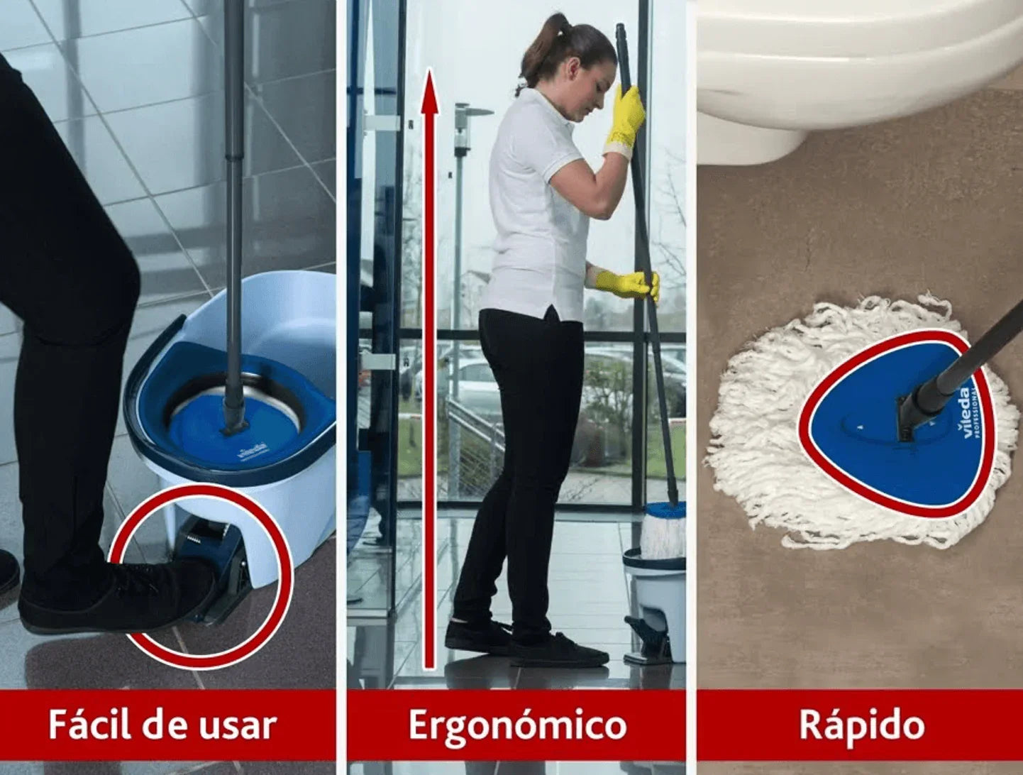 Esfregona Vileda Ultraspin Profissional Rotativa Recarga Turbo