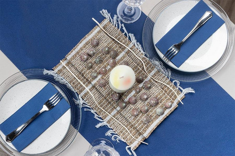 ROLO PAPEL TÊTE À TÊTE AZUL Toalhas de Mesa Papel Rolo Cores Tecido 48 Metros Pre Cortado
