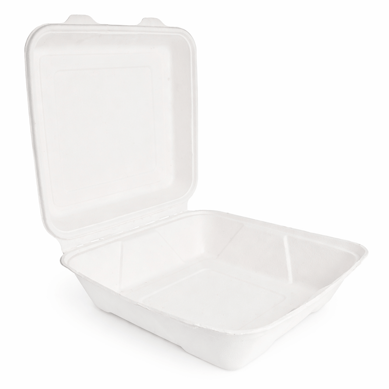 Caixa para Menu em Cana de Açúcar, descartável e prática para take away, ideal para serviços de alimentação.