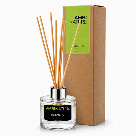 Ambientador Mini Mikado Premium Tuscan Fig | 100ml da AMBINATURE em frasco com varetas de madeira