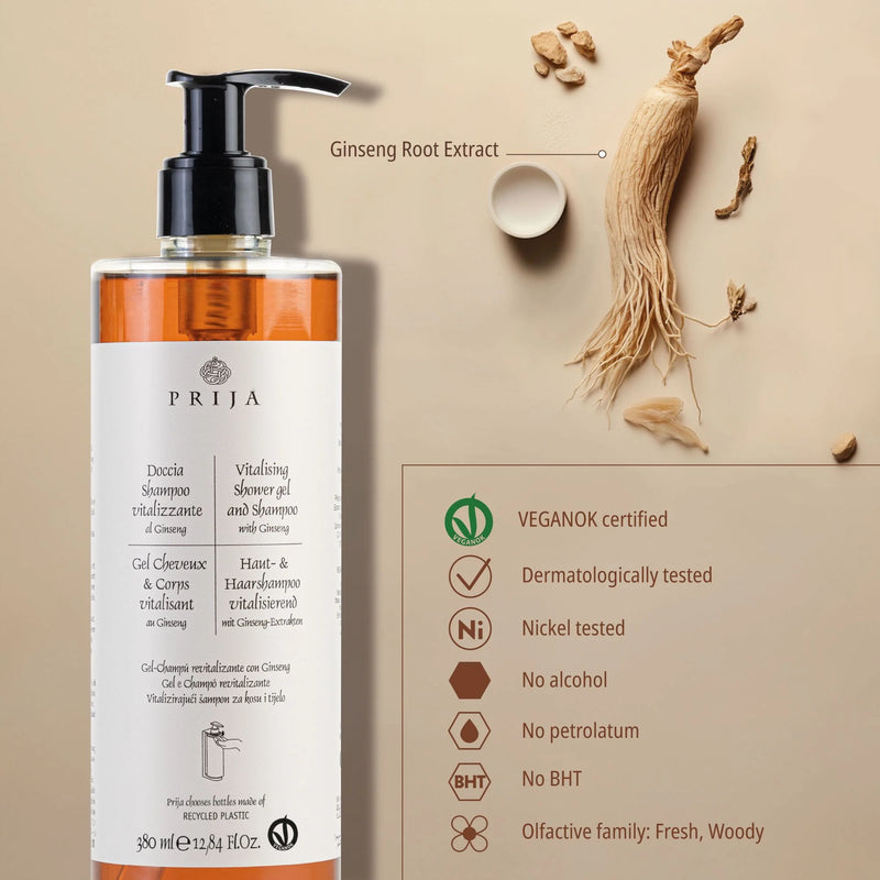 Gel de Banho e Champô 2em1 PRIJA 380ml