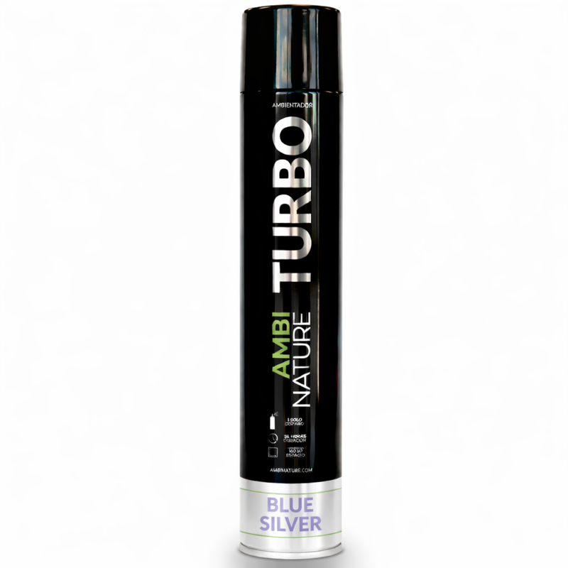 Ambientador Spray de Grande Descarga Blue Silver 750ml da marca AmbiNature Turbo.