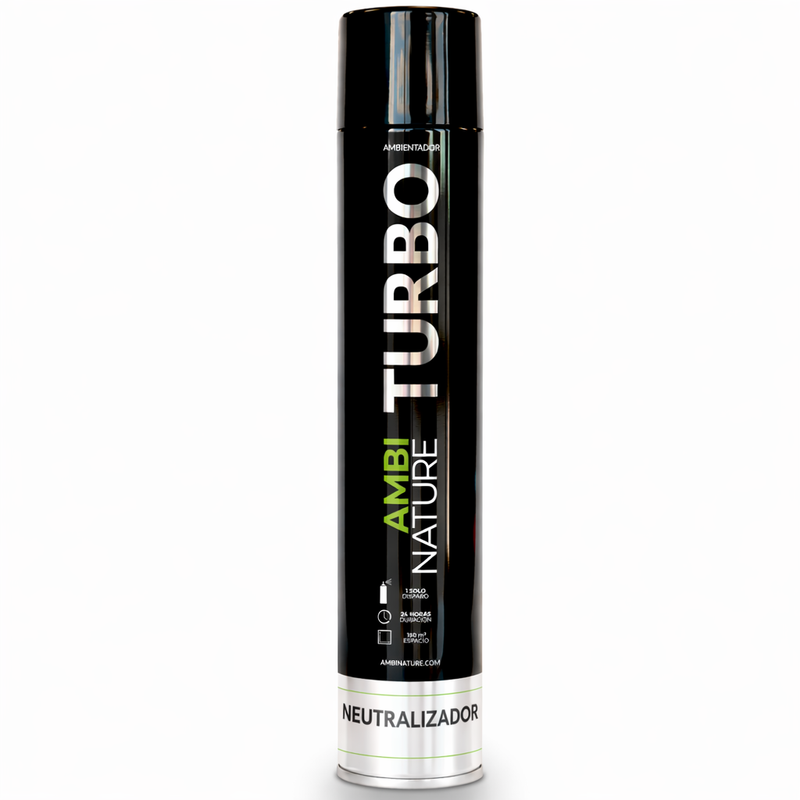 Desodorizante Spray Industrial de Grande Descarga em embalagem de 750ml, marca Ambinature Turbo Neutralizador.